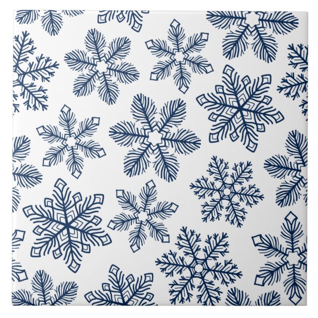 Azulejo Copos de nieve azules (Frente)
