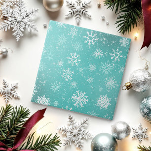 Azulejo Copos de nieve azules turquesa Patrón suave escarc