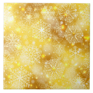 Azulejo Copos de nieve en oro