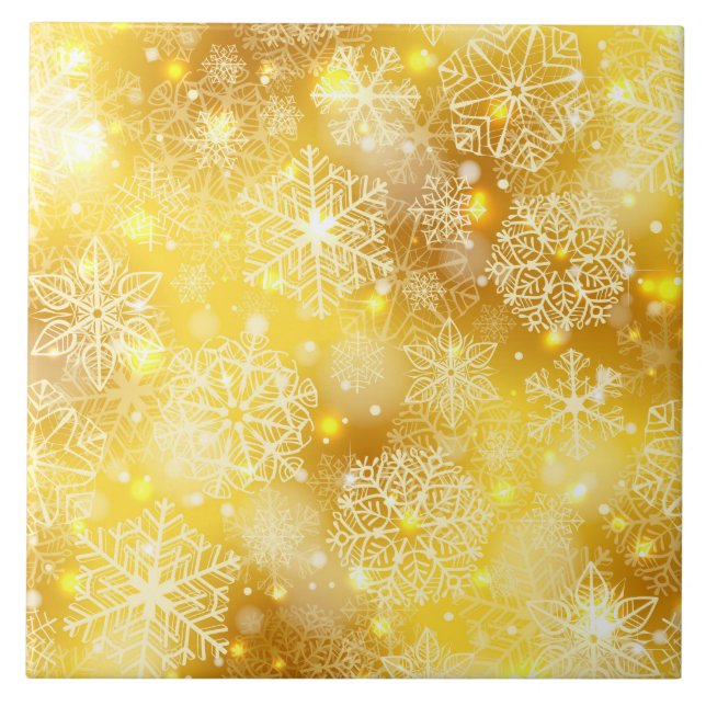 Azulejo Copos de nieve en oro (Frente)