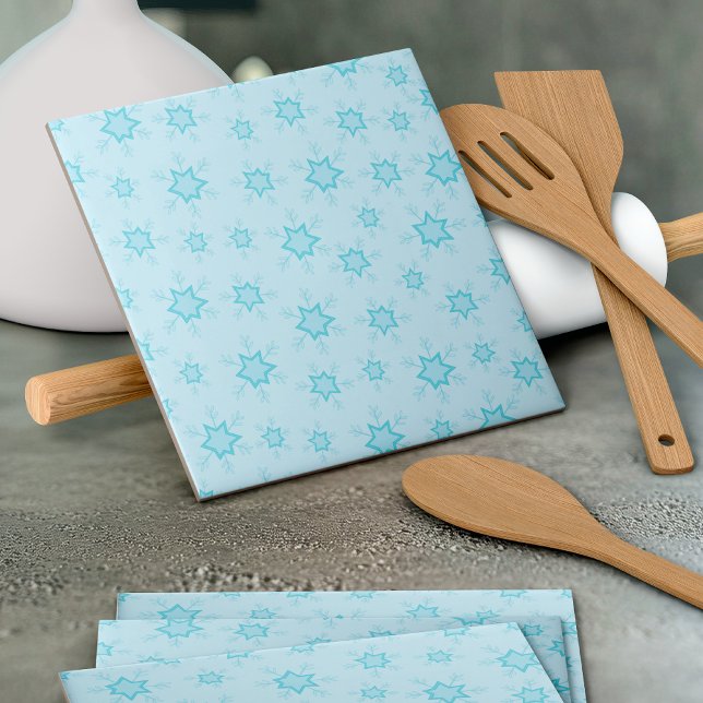 Azulejo Copos de nieve, hielo azul, helados de nieve, niev (Subido por el creador)