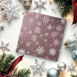 Azulejo Copos de nieve rosados polvorientos Elegante fiest