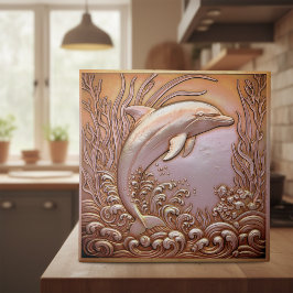 Azulejo Copper Metallic Iridescent Dolphin D1223