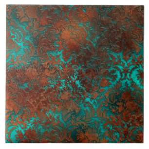 Azulejo Copper Patina Rustask Damask