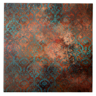 Azulejo Copper Patina Rustask Damask