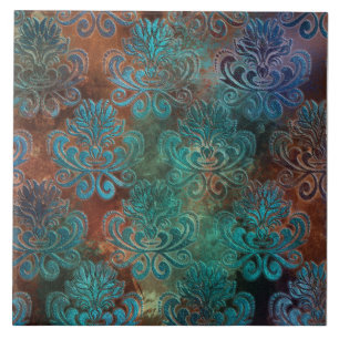 Azulejo Copper Patina Rustask Damask