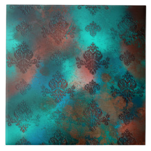 Azulejo Copper Patina Rustask Damask