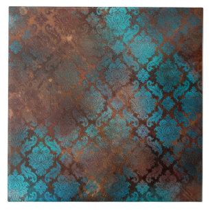 Azulejo Copper Patina Rustask Damask