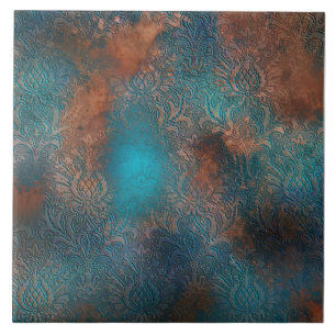 Azulejo Copper Patina Rustask Damask