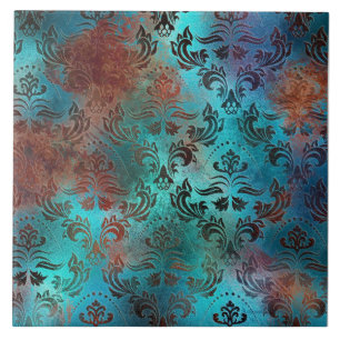 Azulejo Copper Patina Rustask Damask