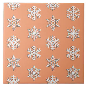 Azulejo Copro de nieve blancos en 3D, fondo personalizable