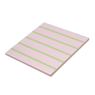 Azulejo Coqueta Chic Preppy Rayas Verdes y Rosadas Pastel