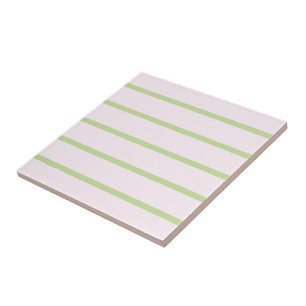 Azulejo Coqueta Chic Preppy Rayas Verdes y Rosadas Pastel