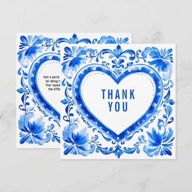 💙Azulejo Corazón Baldosa de agradecimiento (Anverso / Reverso)