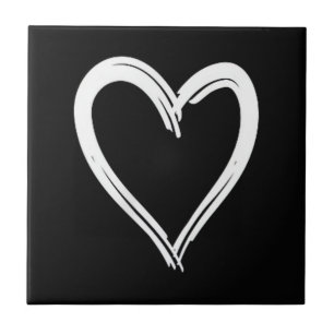 Azulejo Corazón Blanco Diseño Divertido y Lindo para Hombr