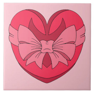 Azulejo Corazón con punta de flecha y lazo