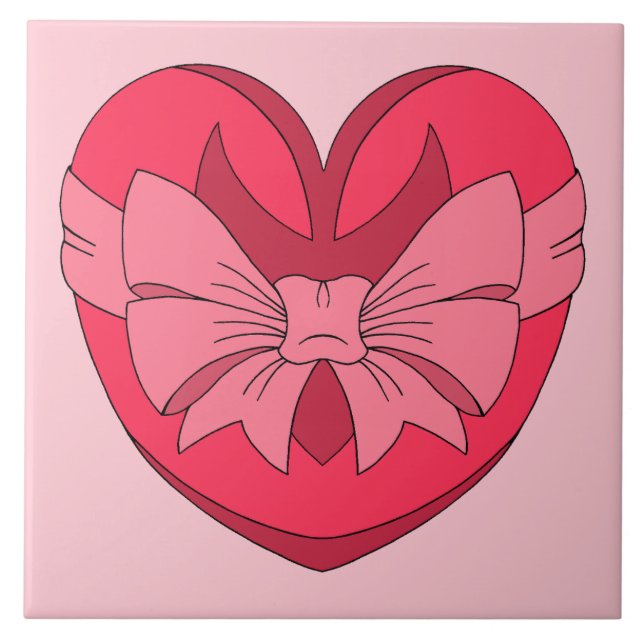 Azulejo Corazón con punta de flecha y lazo (Frente)