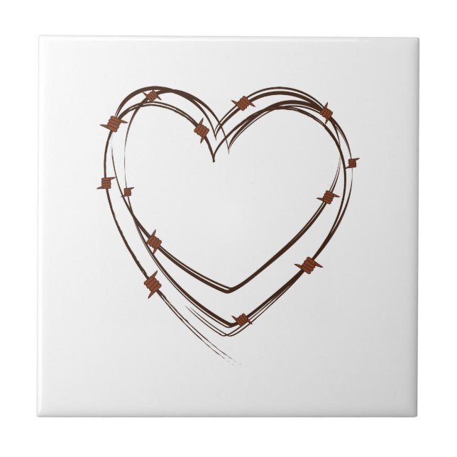 Azulejo Corazón de cable con púas (Frente)