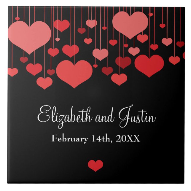 Azulejo Corazón de cadenas Valentines Tile (Frente)