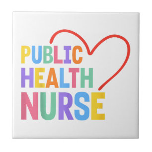 Azulejo Corazón de Enfermeras de Salud Pública