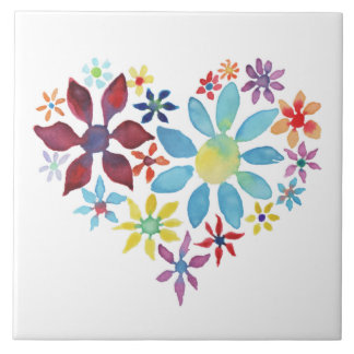 Azulejo Corazón de flores
