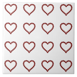 Azulejo Corazón de Gemstone de Ruby Rojo