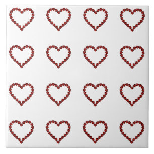 Azulejo Corazón de Gemstone de Ruby Rojo