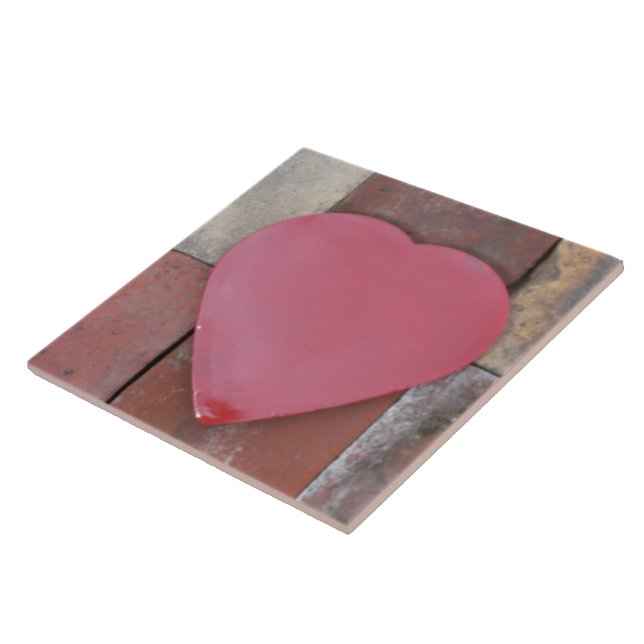 Azulejo Corazón de ladrillos grande (6" X 6") Tile de foto (Lado)