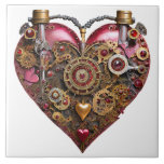 Azulejo Corazón de Streampunk Rubí San Valentín<br><div class="desc">Está viendo la Colección de Decoración para el Hogar y la Oficina,  Ropa,  Regalos y Coleccionables de The Lee Hiller Photography Art and Designs. Los diseños incluyen la Colección de Arte Digital de Fotografía y Medios Mixtos de Lee Hiller http://LeeHiller.com</div>