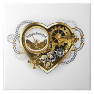 Azulejo Corazón de vapor con un manómetro