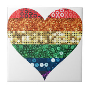 Azulejo corazón del arco iris de lgbt