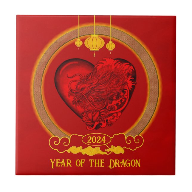 Azulejo Corazón del dragón, Año del dragón (Frente)