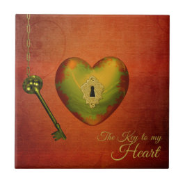 Azulejo Corazón dorado con clave