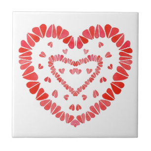Azulejo CORAZÓN DULCE 4.25" Tile cerámico cuadrado