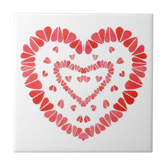 Azulejo CORAZÓN DULCE 4.25" Tile cerámico cuadrado (Frente)