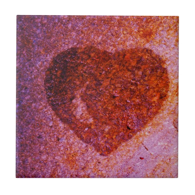 Azulejo corazón rosa coral (Frente)