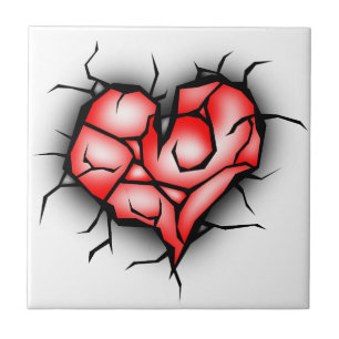 Azulejo Corazón roto y destrozado