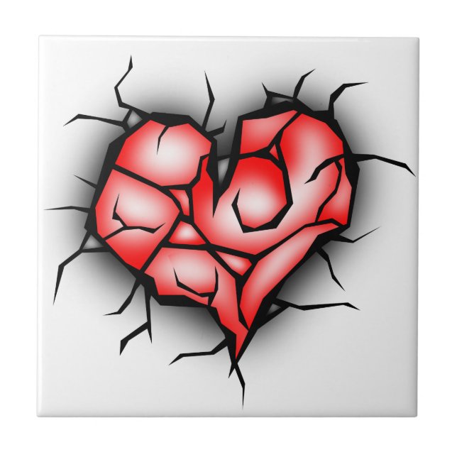 Azulejo Corazón roto y destrozado (Frente)