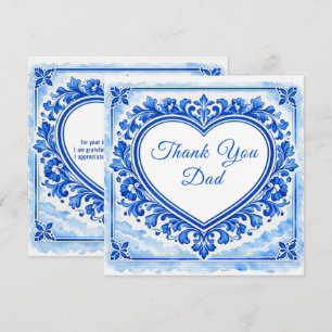 💙Azulejo Corazón Tarjeta de Agradecimiento