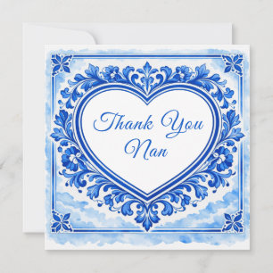 💙Azulejo Corazón Tarjeta de Agradecimiento
