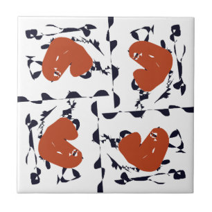 Azulejo Corazones abstractos