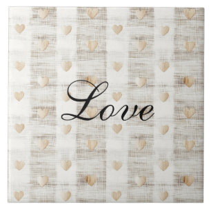 Azulejo Corazones beige beige blanco crema