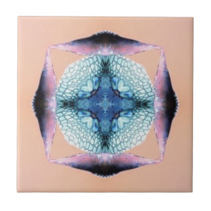 Azulejo Corazones cuadrados azules y salmón