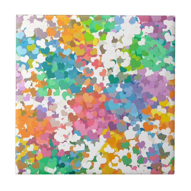Azulejo Corazones de Confeti Pastel (Frente)
