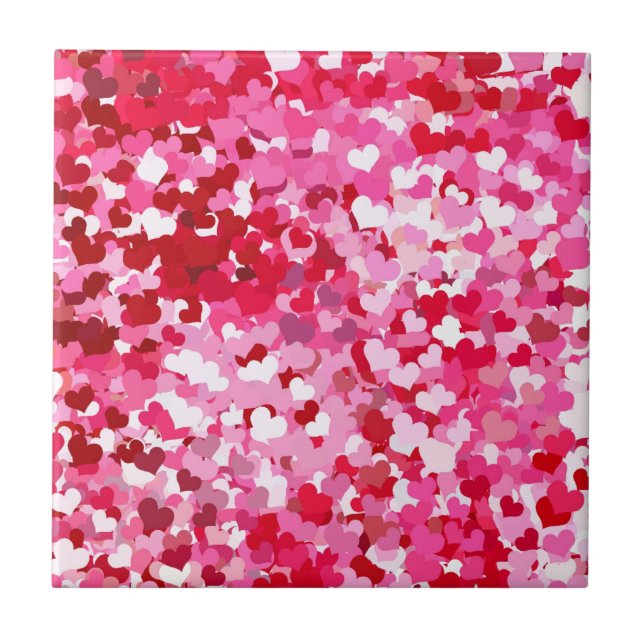 Azulejo Corazones de Confeti Rosa (Frente)