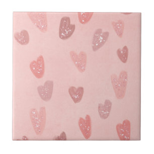 Azulejo Corazones de corte con patrones rosados