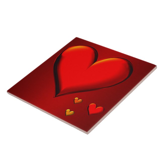 Azulejo Corazones de cristal rojo (Lado)