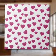 Corazones de purpurina rosa trendy para San Valent