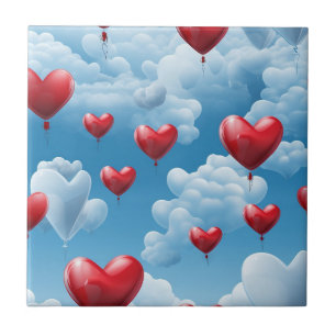 Azulejo Corazones en cielo