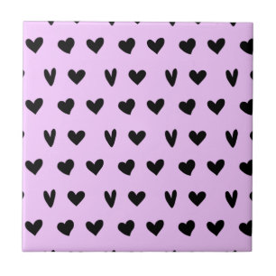 Azulejo Corazones negros patrón encantador feliz día de Sa